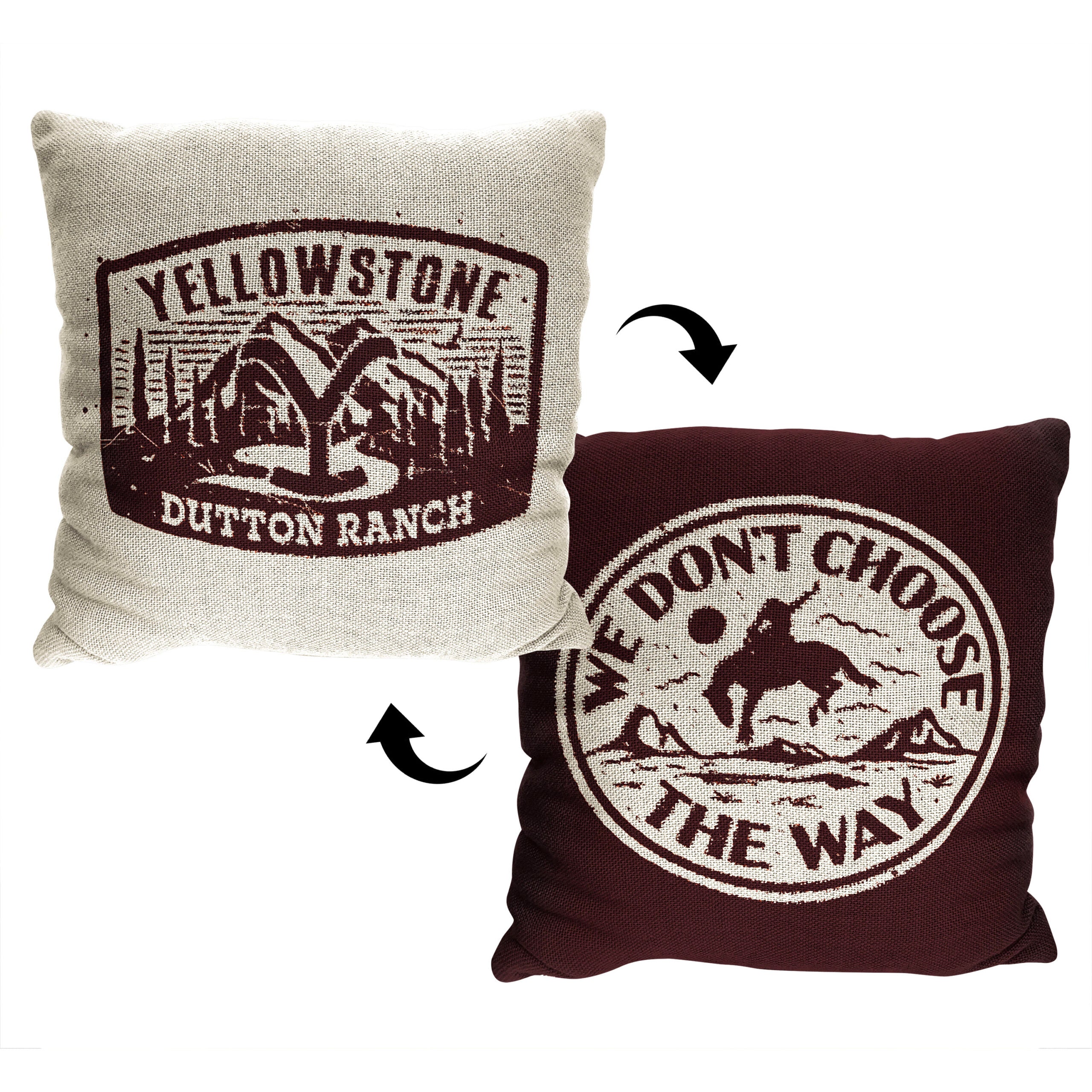 Paramount Yellowstone The Way Double Sided Jacquard Throw Pillow 20x20 Inches