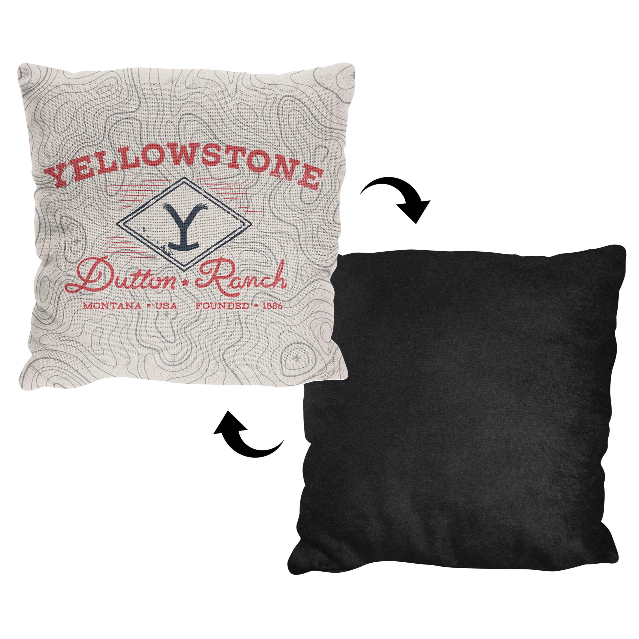 Paramount Yellowstone Topo Map Jacquard Throw Pillow 20 Inches