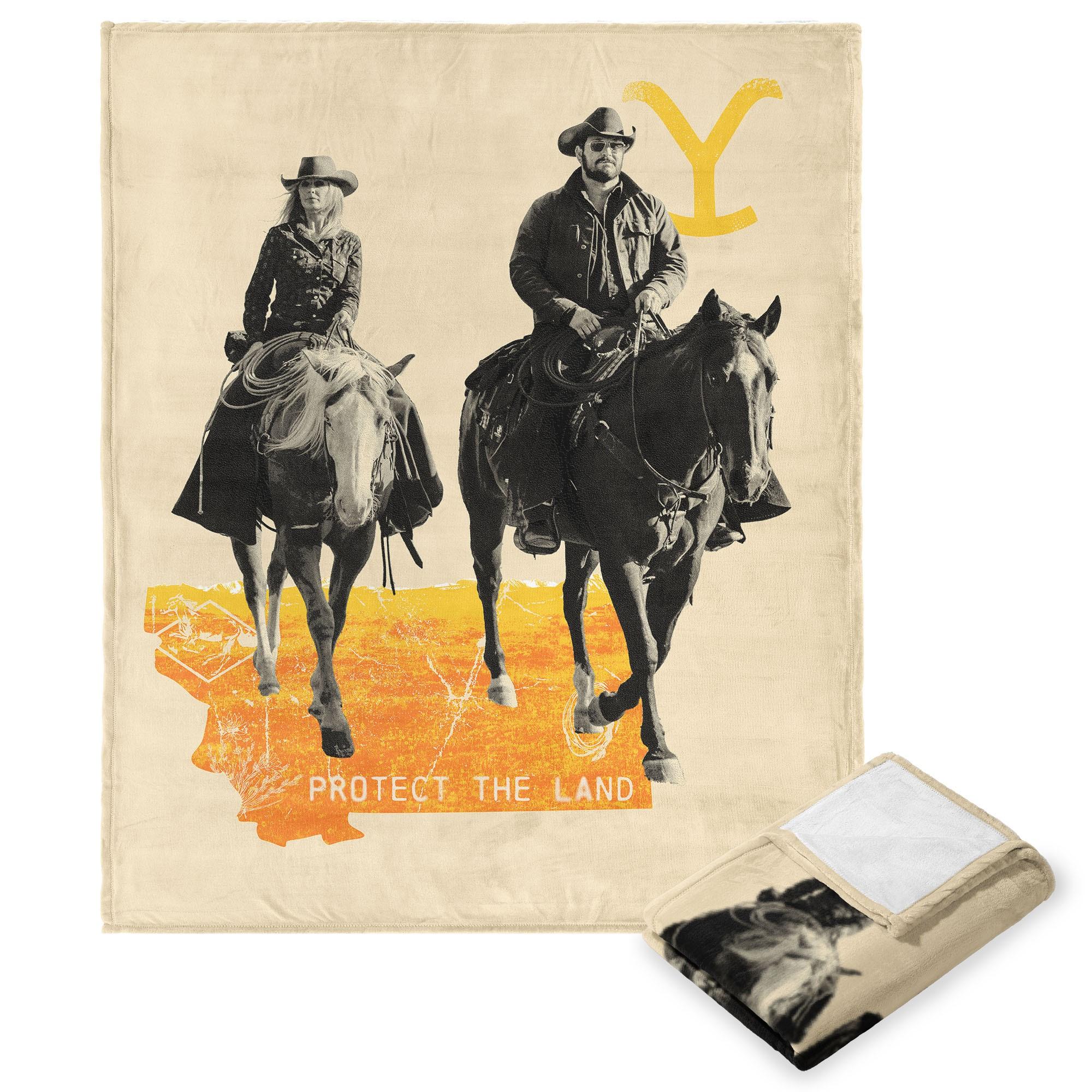 Paramount Yellowstone Horseback Silk Touch Throw Blanket 50x60 Inches