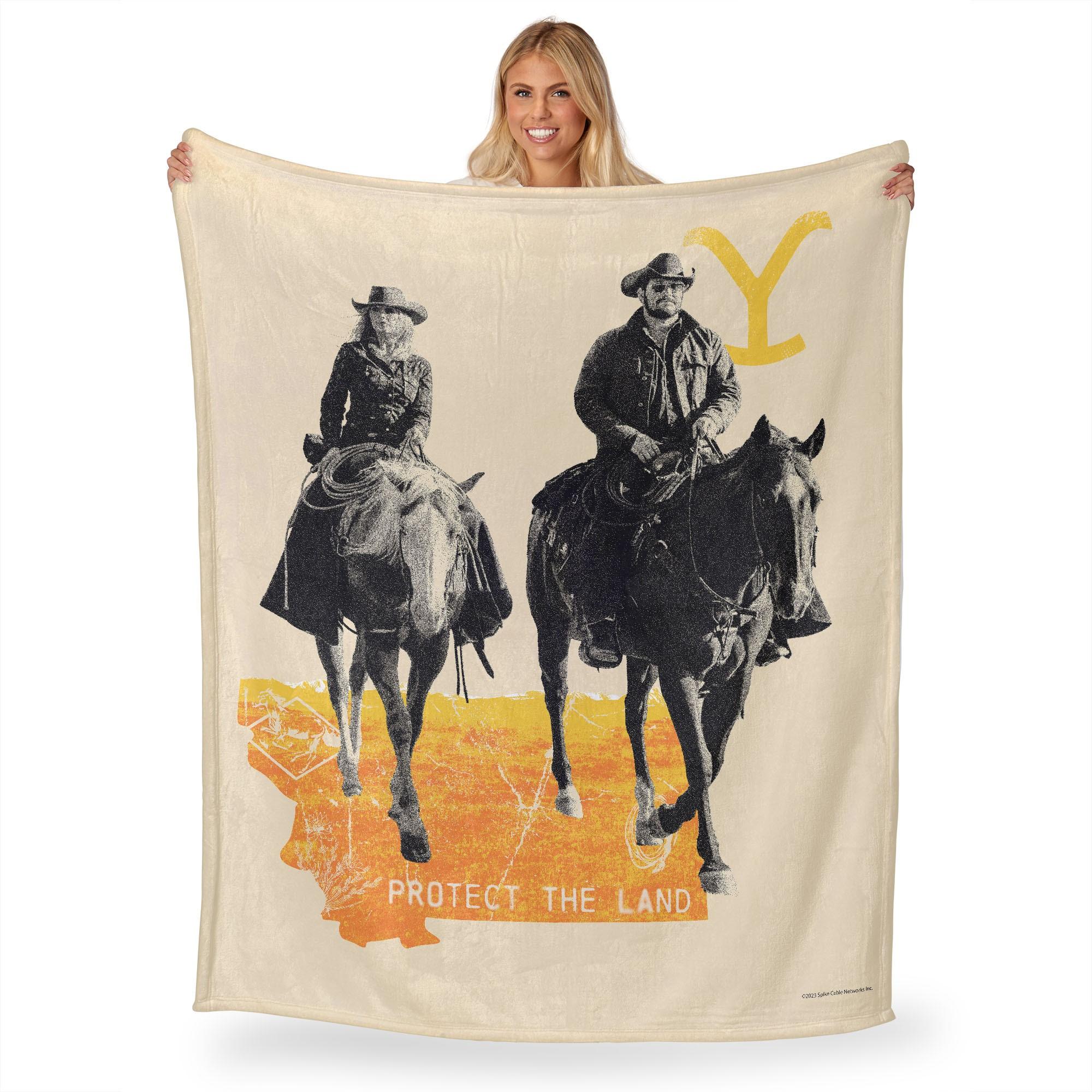 Paramount Yellowstone Horseback Silk Touch Throw Blanket 50x60 Inches