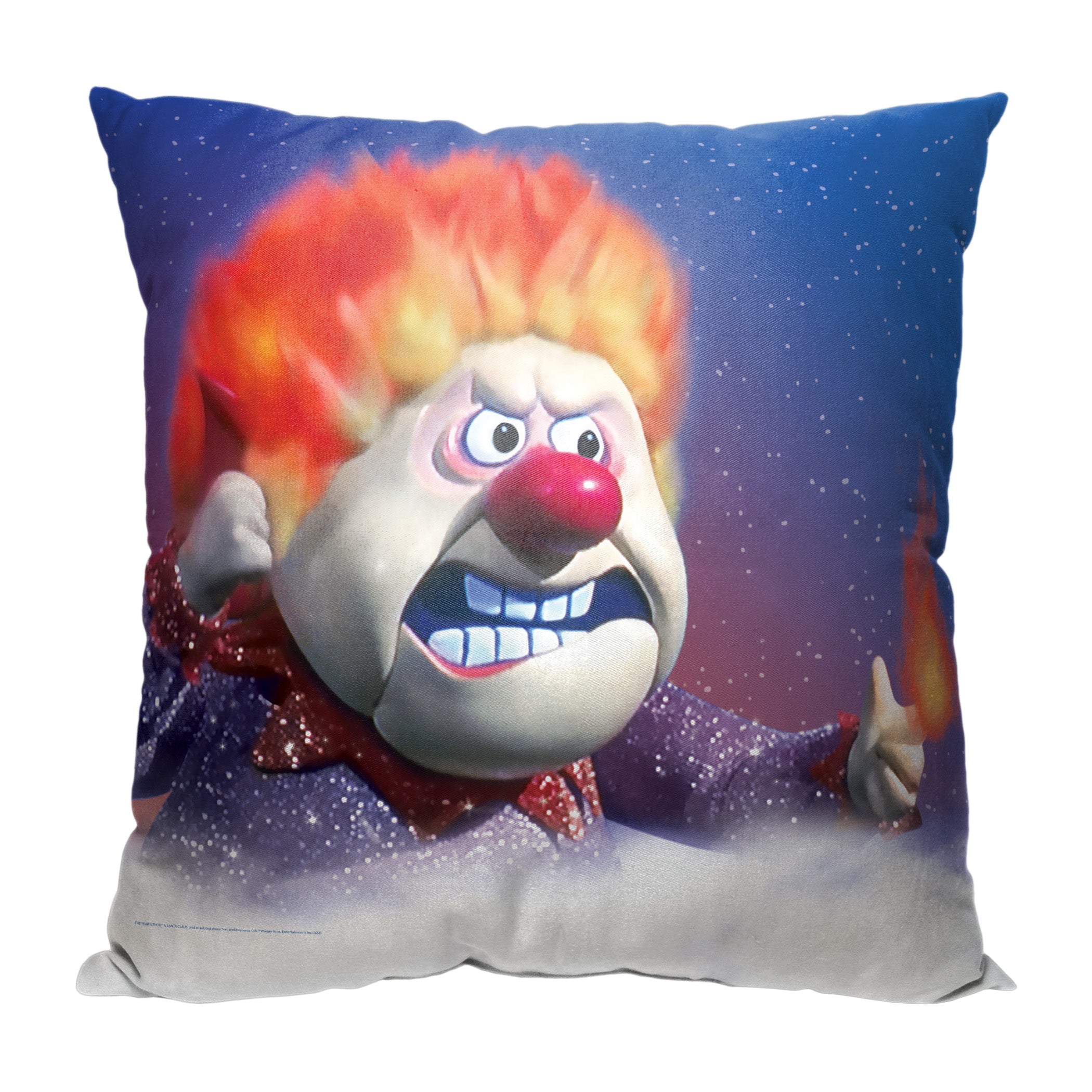 Warner Bros. Year Without A Santa Claus Flaming Hot Head Throw Pillow