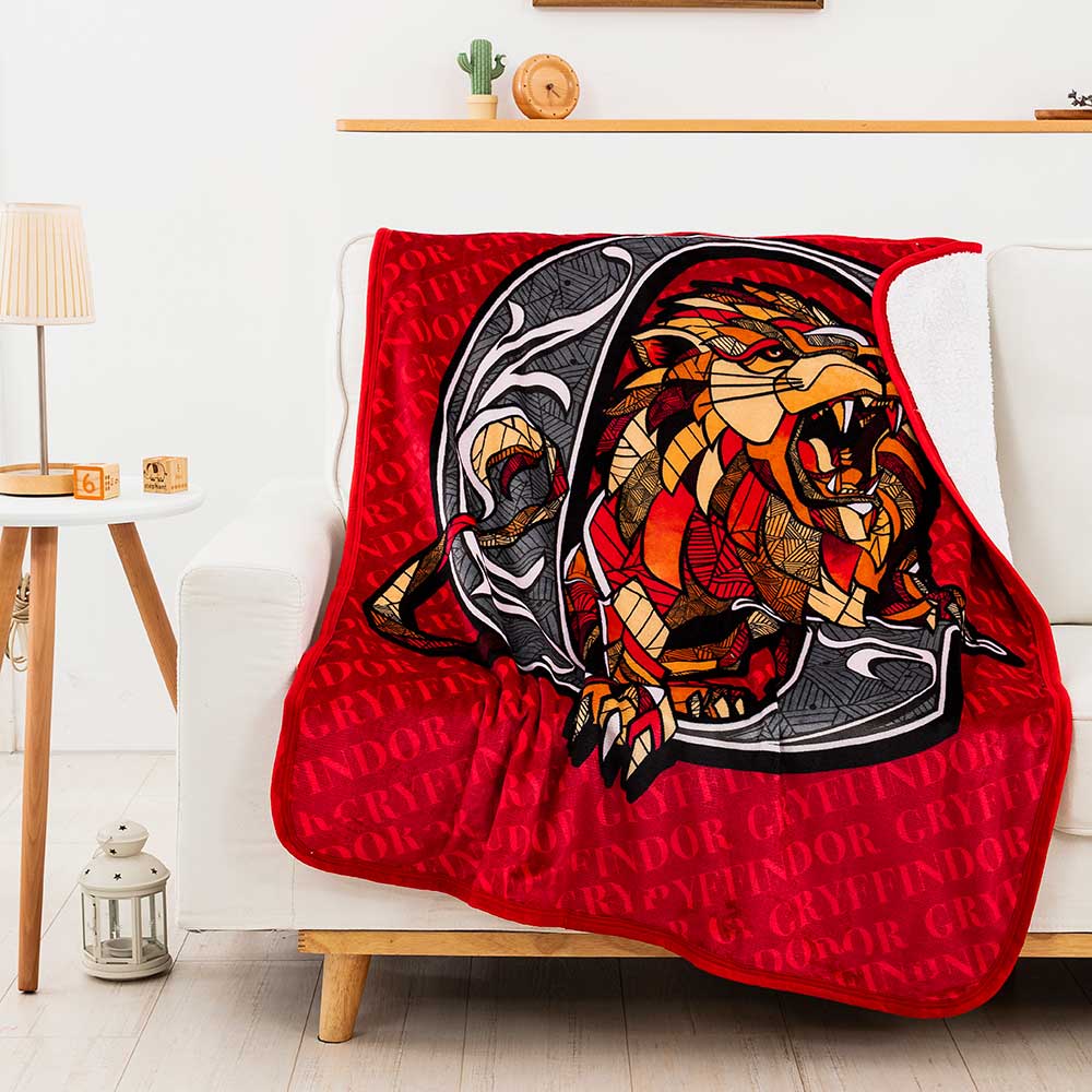 Warner Bros. Harry Potter Roar For Gryffindor Silk Sherpa Baby Blanket 40x50 Inches