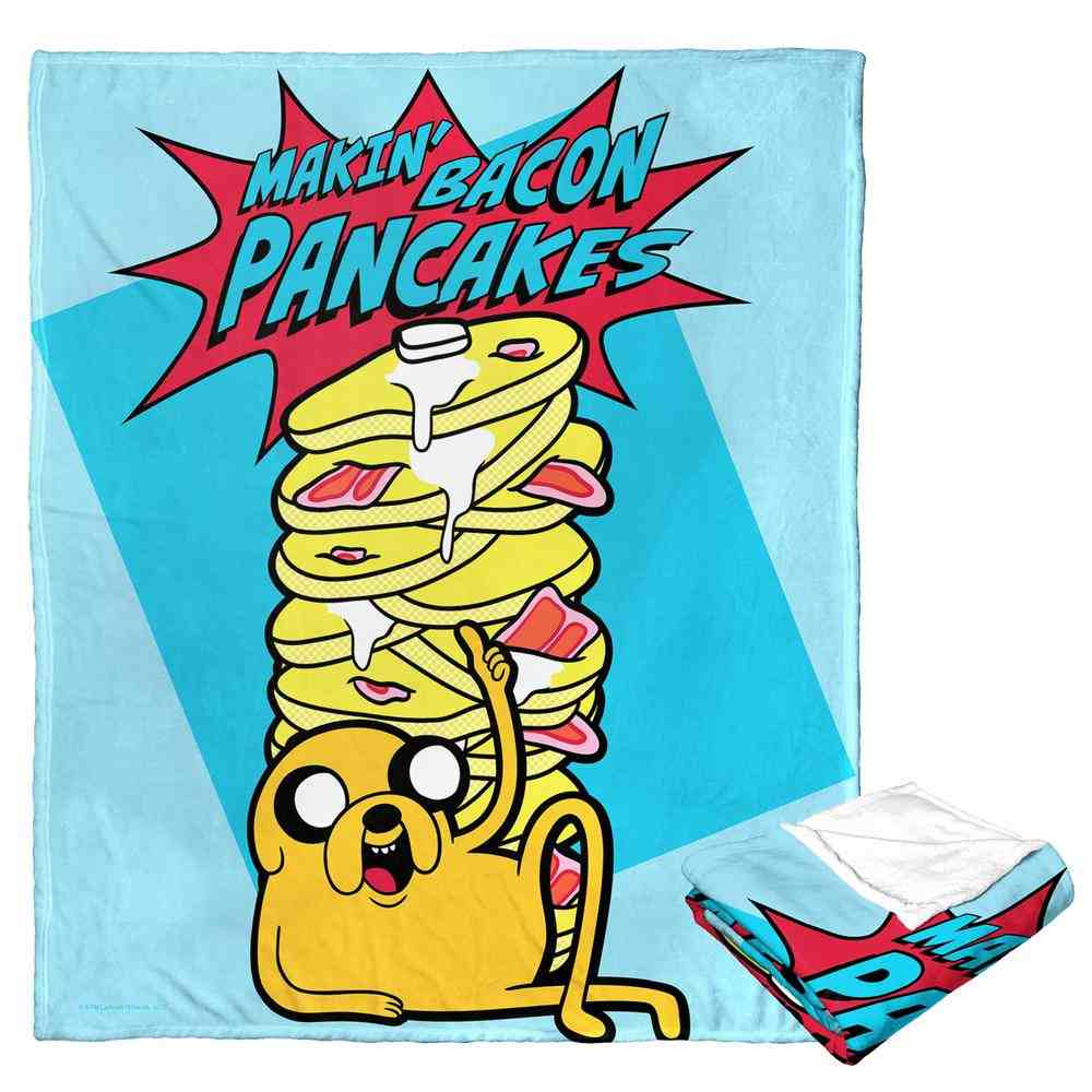 Cartoon Network Adventure Time Makin Bacon Pancakes Silk Touch Throw Blanket 50x60 Inches