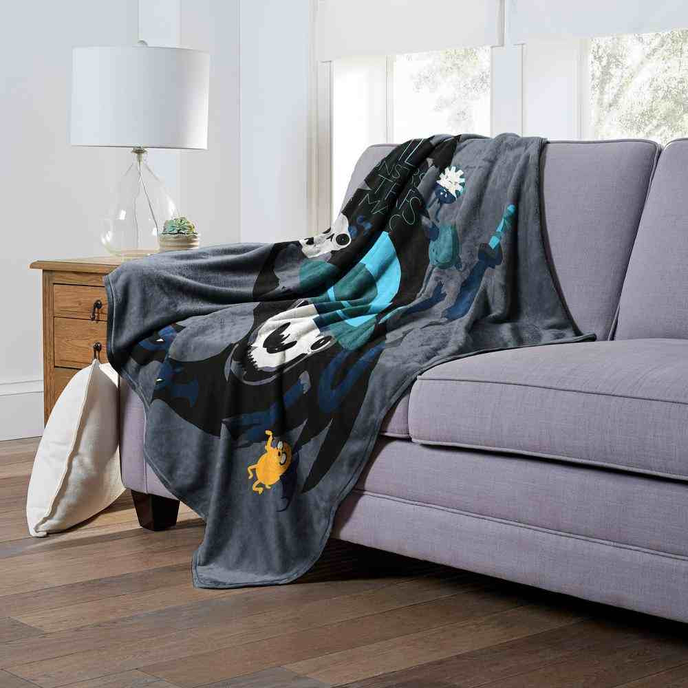 Cartoon Network Adventure Time Monsters Traps And Magic Silk Touch Throw Blanket 50x60 Inches