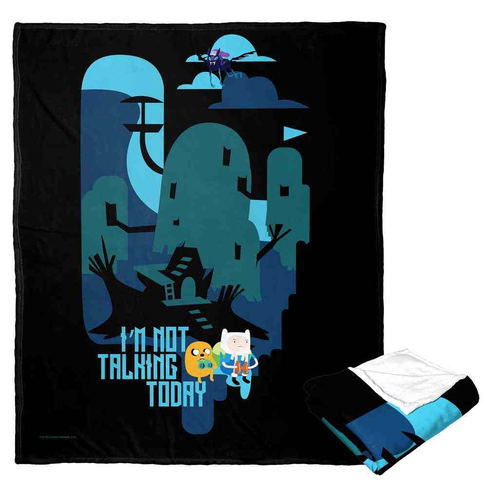 Cartoon Network Adventure Time Not Talking Today Silk Touch Throw Blanket 50x60 Inches