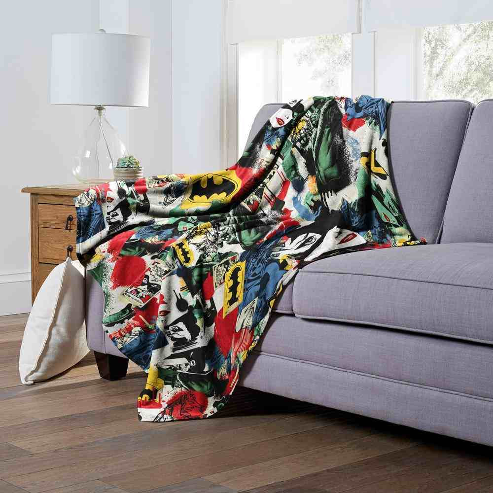 Warner Bros. Batman Sticker Collage Silk Touch Throw Blanket 50x60 Inches