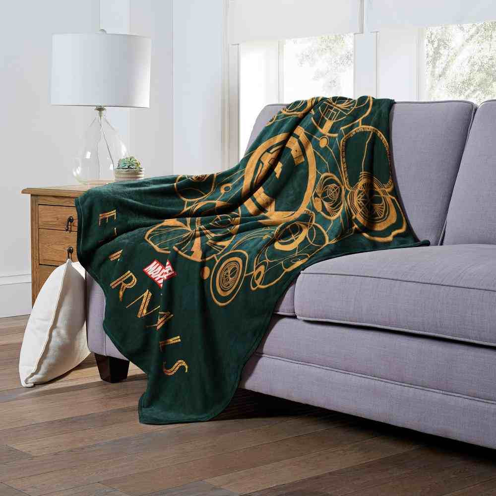 Marvel Eternals Golden Emblem Silk Touch Throw Blanket 50x60 Inches