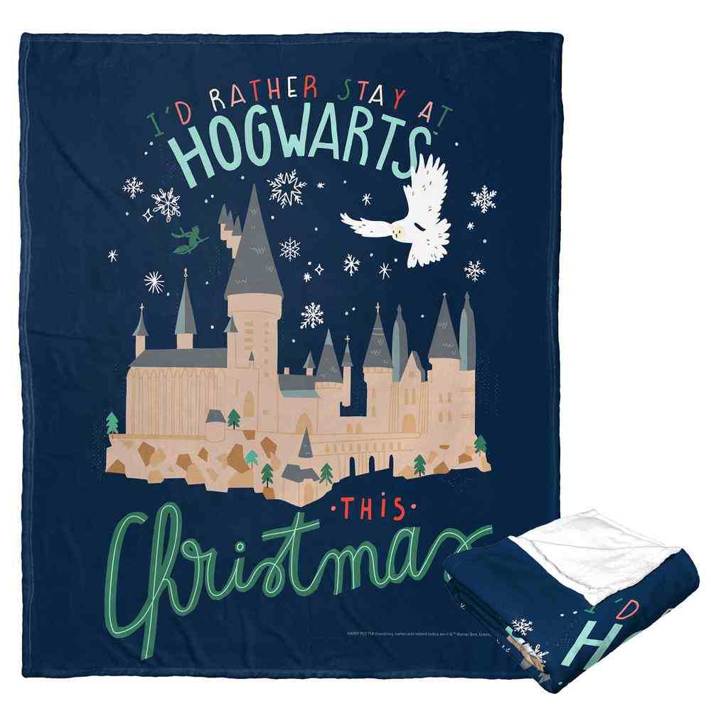 Warner Bros. Harry Potter Rather Stay At Hogwarts Silk Touch Throw Blanket 50x60 Inches