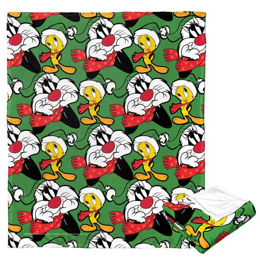 Warner Bros. Looney Tunes Holiday Dreamers Silk Touch Throw Blanket 50x60 Inches