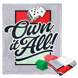 Hasbro Monopoly Own It All Silk Touch Throw Blanket 50x60 Inches