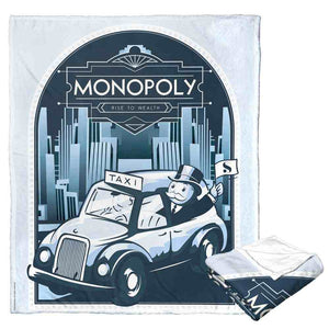 Hasbro Monopoly Rise To Wealth Silk Touch Throw Blanket 50x60 Inches