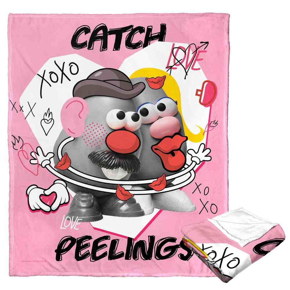 Hasbro Mr. Potato Head Catch Peelings Silk Touch Throw Blanket 50x60 Inches