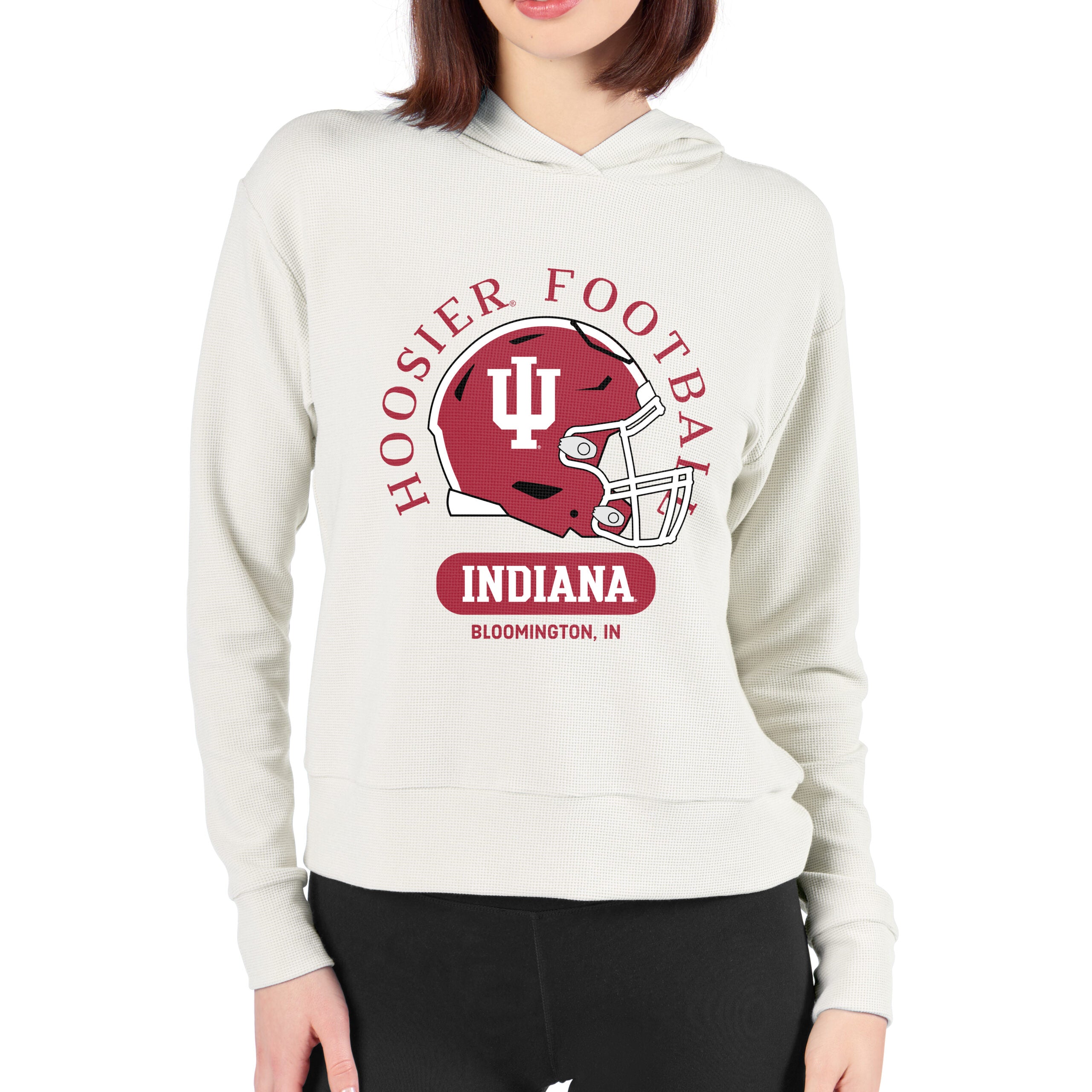 NCAA Indiana Hoosiers Hoosier Football Cream Waffle Hoodie L
