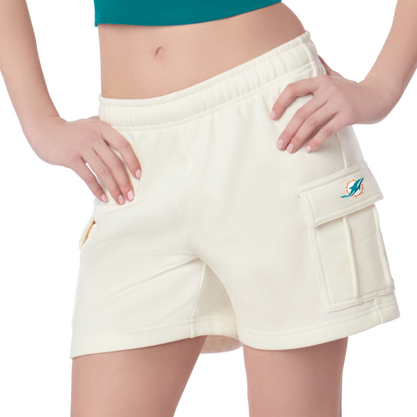 Miami Dolphins NFL Kadi Cargo Fleece Shorts Bone