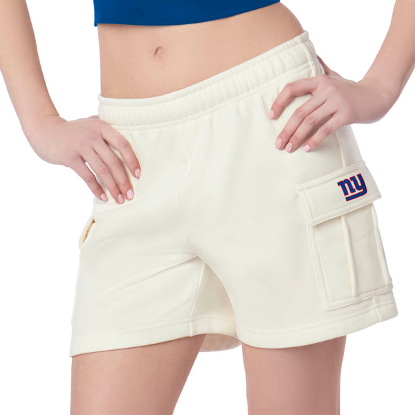 New York Giants NFL Kadi Cargo Fleece Shorts Bone