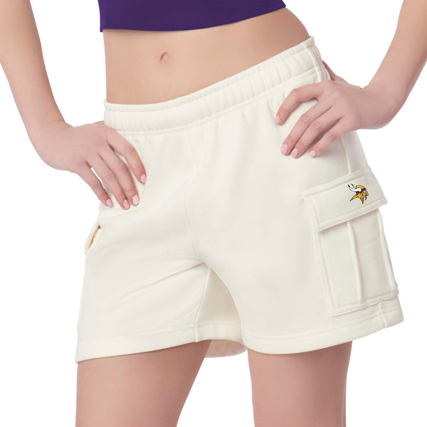 Minnesota Vikings NFL Kadi Cargo Fleece Shorts Bone