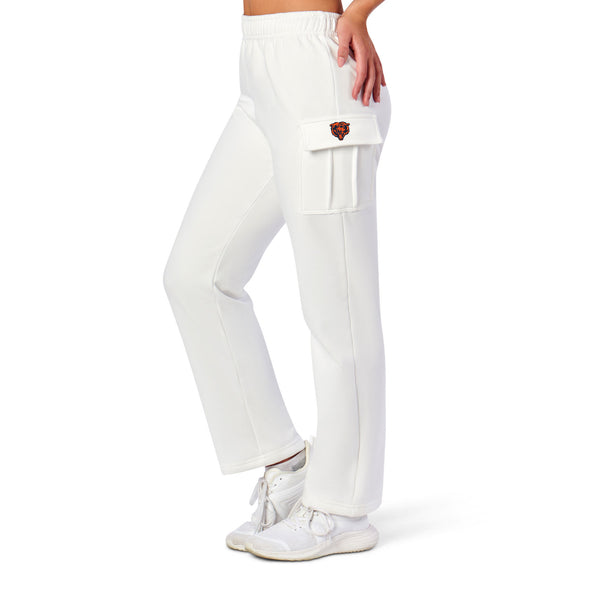 Chicago Bears NFL Kadi Cargo Straight Fleece Pants White