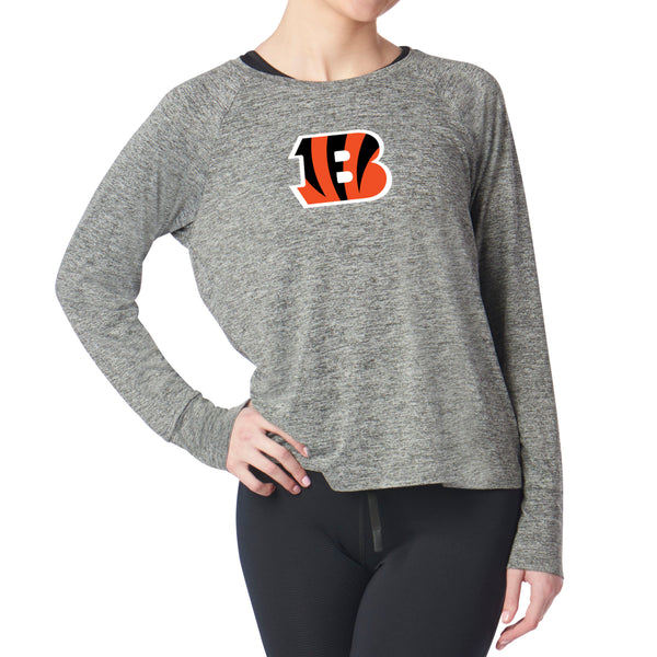 Cincinnati Bengals NFL Kadi Raglan Long Sleeve Heather Grey