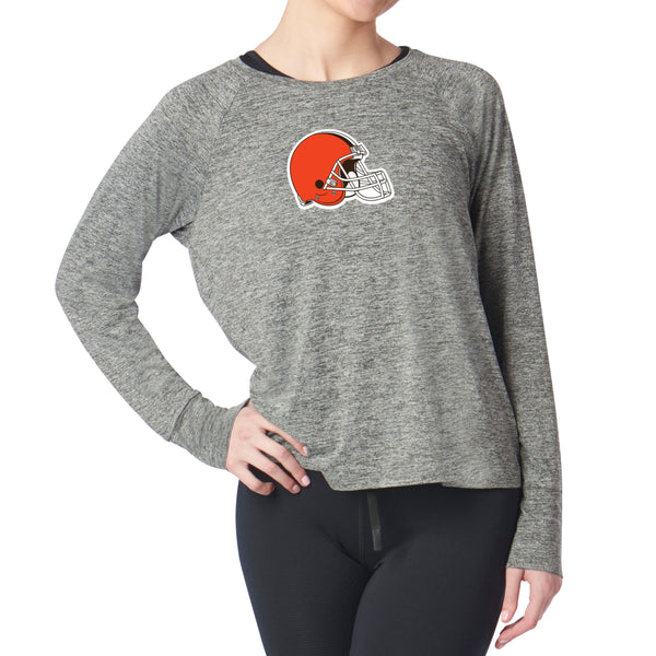 Cleveland Browns NFL Kadi Raglan Long Sleeve Heather Grey