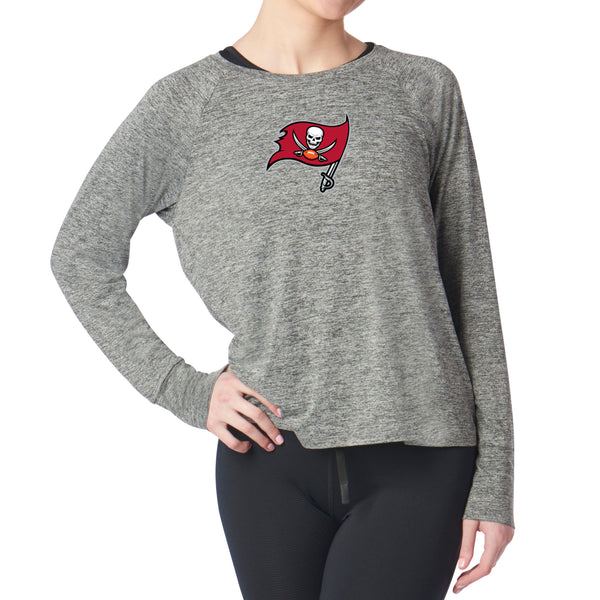 Tampa Bay Buccaneers NFL Kadi Raglan Long Sleeve Heather Grey