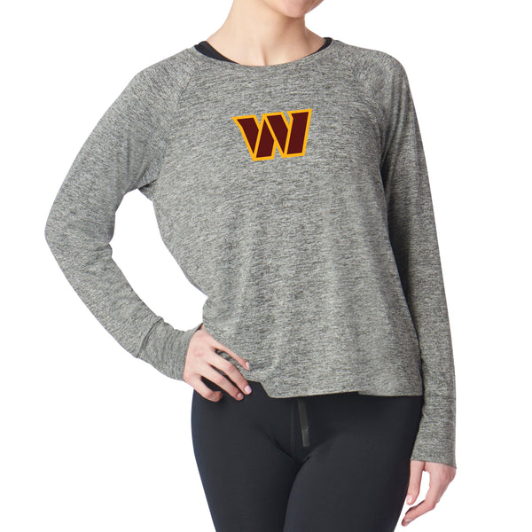 Washington Commanders NFL Kadi Raglan Long Sleeve Heather Grey