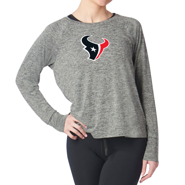 Houston Texans NFL Kadi Raglan Long Sleeve Heather Grey