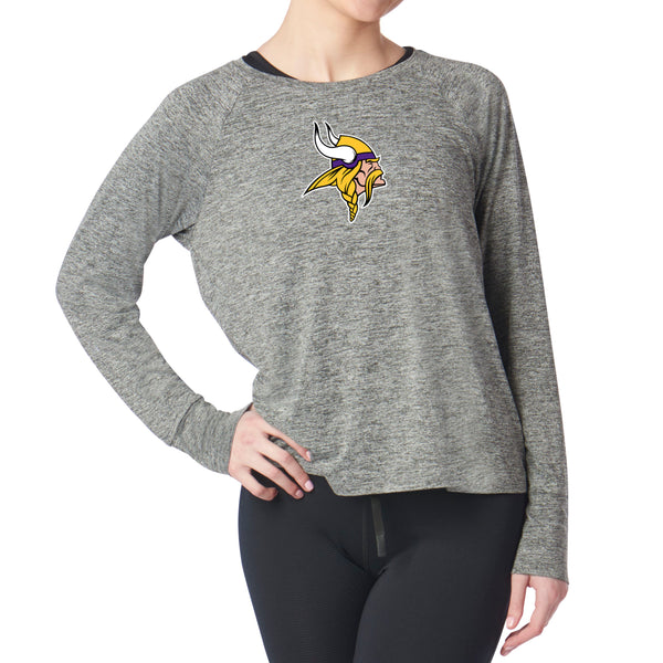 Minnesota Vikings NFL Kadi Raglan Long Sleeve Heather Grey