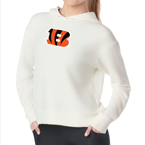 Cincinnati Bengals NFL Kadi Waffle Hoodie Coconut Cream
