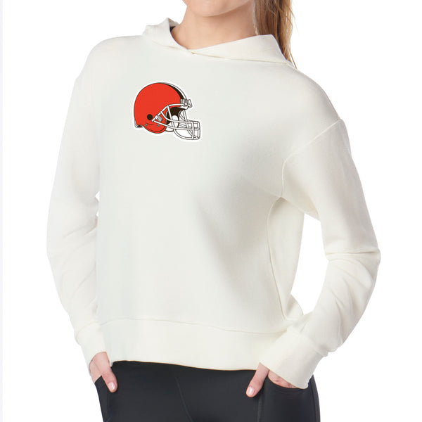 Cleveland Browns NFL Kadi Waffle Hoodie Coconut Cream