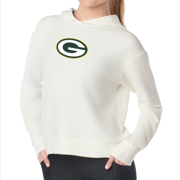 Green Bay Packers NFL Kadi Waffle Hoodie Coconut Cream