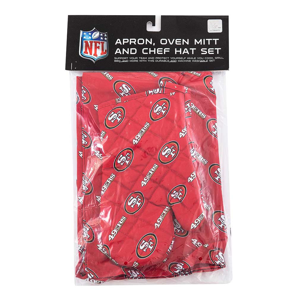 NFL San Francisco 49ers 3 Piece Set Apron Mitt and Hat