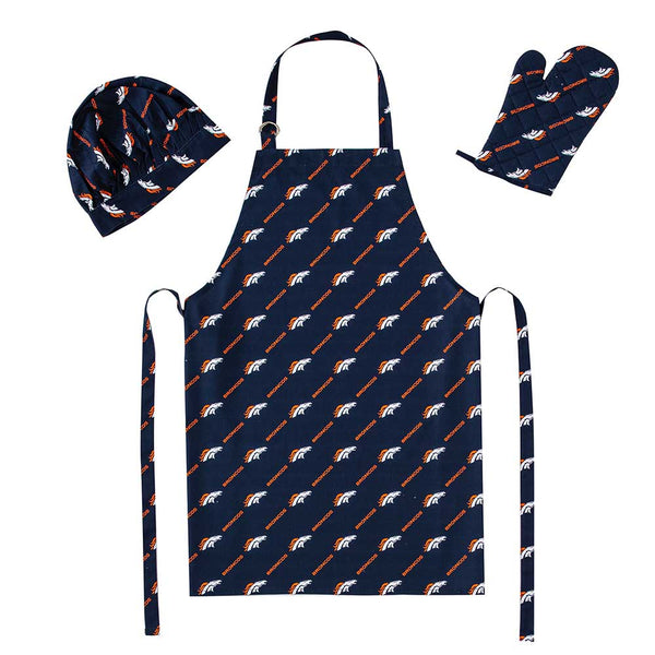 NFL Denver Broncos 3 Piece Set Apron Mitt and Hat