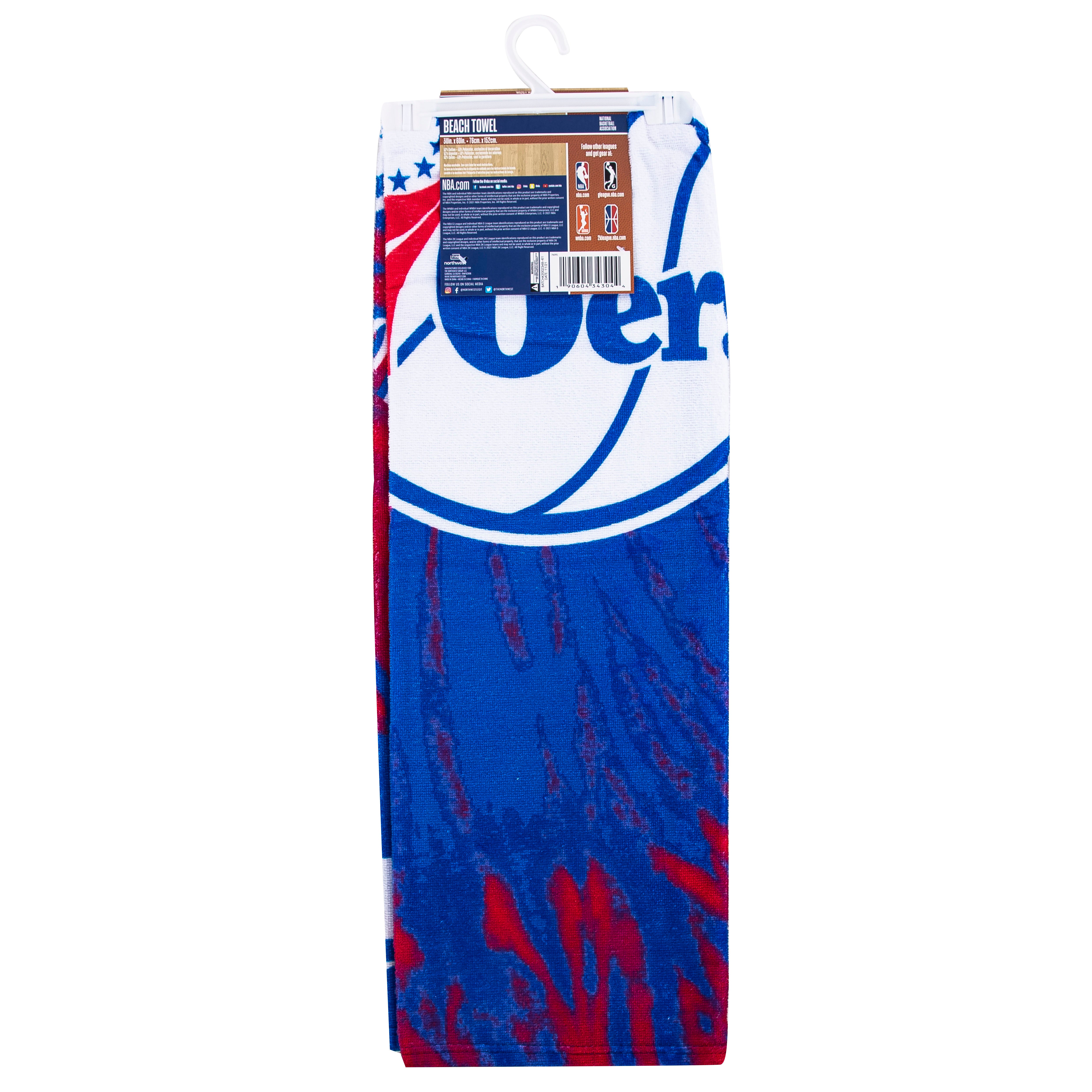 NBA Philadelphia 76ers Psychedelic Beach Towel 30x60 Inches