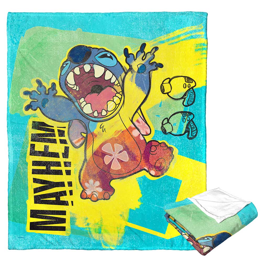 Disney Lilo and Stitch Total Mayhem Silk Touch Throw Blanket 50x60 Inches