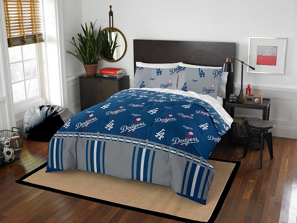 MLB Los Angeles Dodgers Rotary Full Bed In A Bag Set 78 x 86 Inches