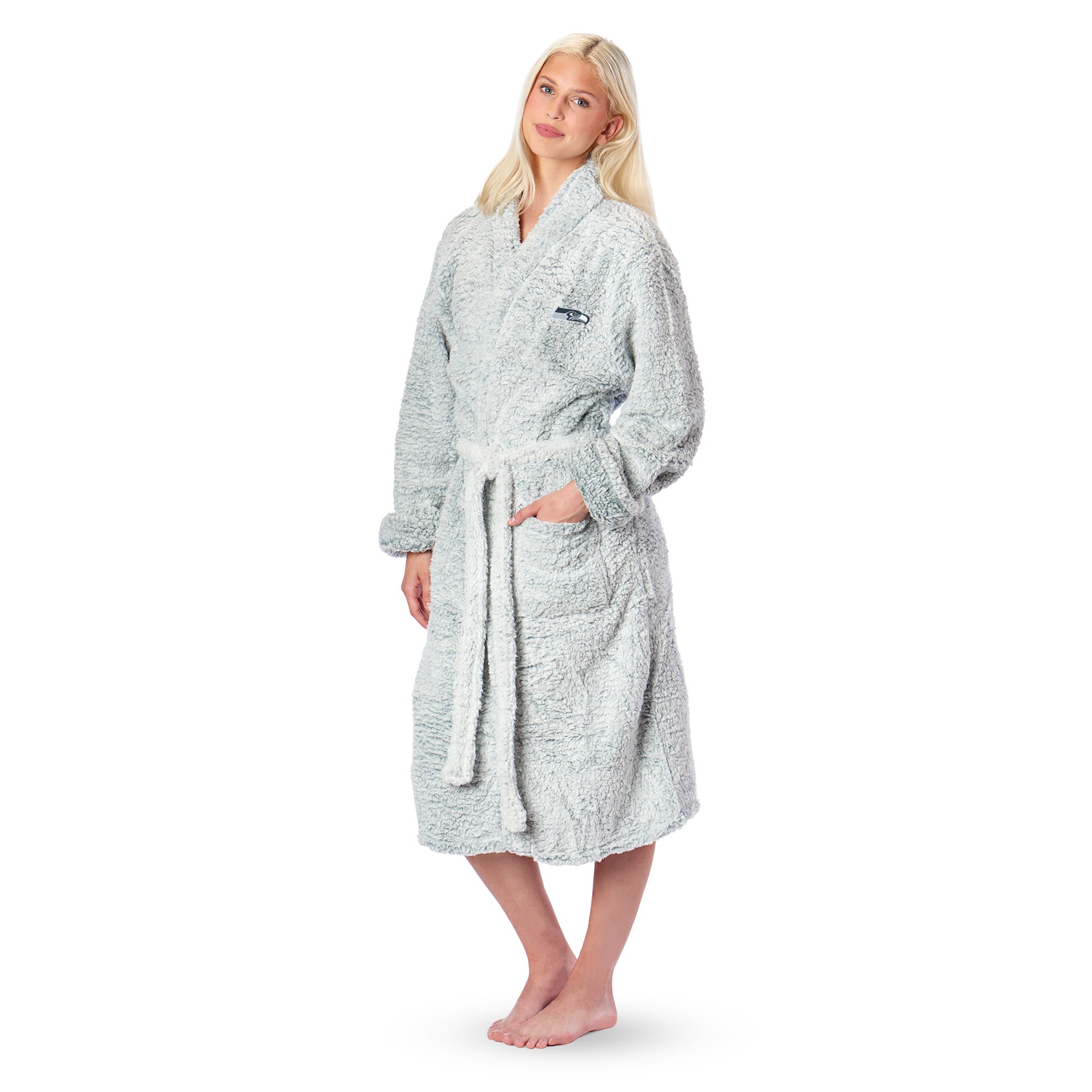 NFL Seattle Seahawks S/M Sherpa Bathrobe 25 x 47 Inches