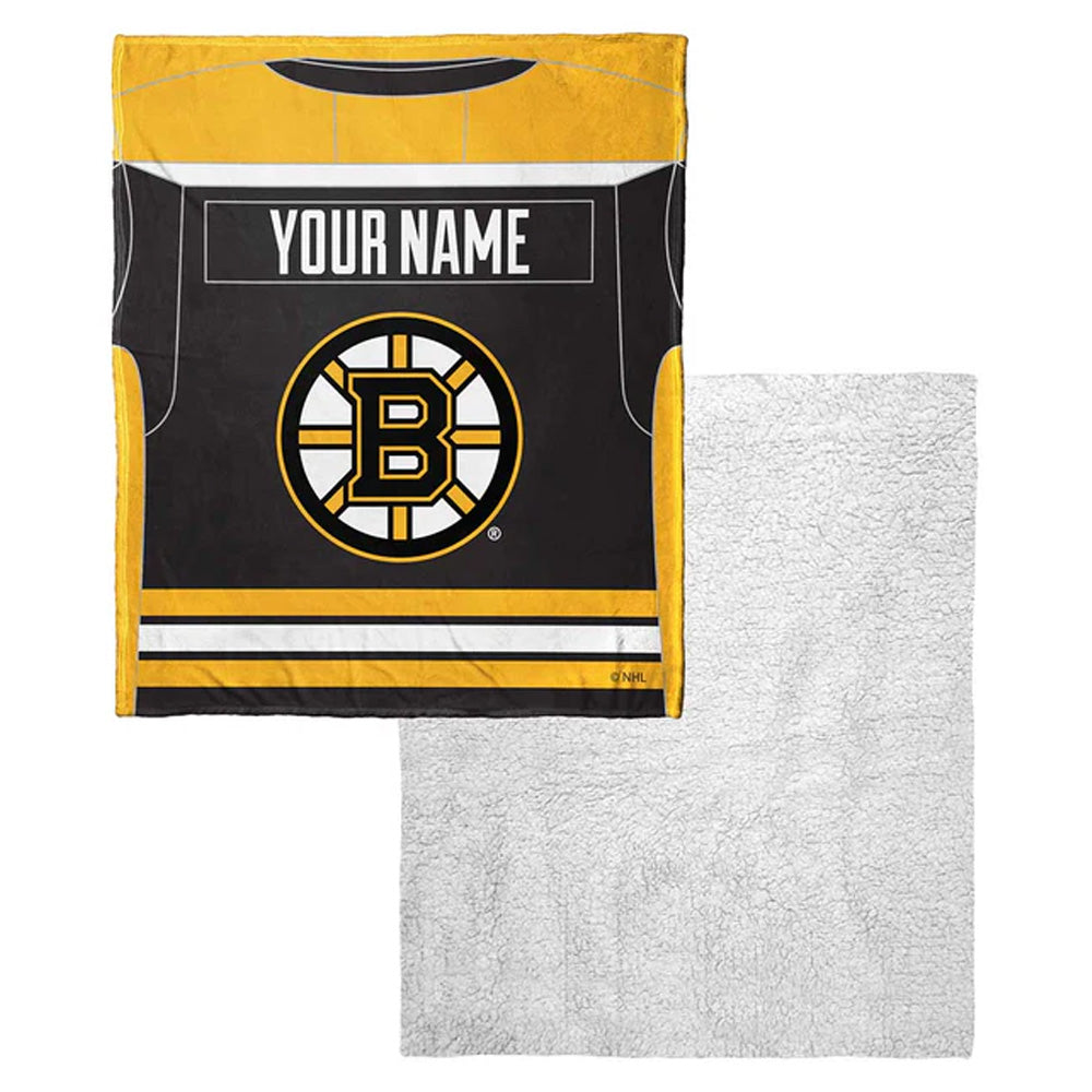 NHL Carolina Hurricanes Jersey Personalized Silk Touch Sherpa Throw Blanket 50x60 Inches