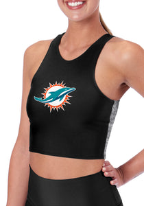 CERTO NFL Miami Dolphins Crosstown High Neck Midi Sports Bra