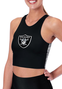 CERTO NFL Las Vegas Raiders Crosstown High Neck Midi Sports Bra