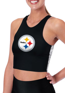 CERTO NFL Pittsburgh Steelers Crosstown High Neck Midi Sports Bra