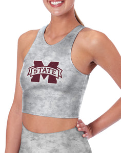 CERTO NCAA Mississippi State Bulldogs High Neck Midi Sports Bra