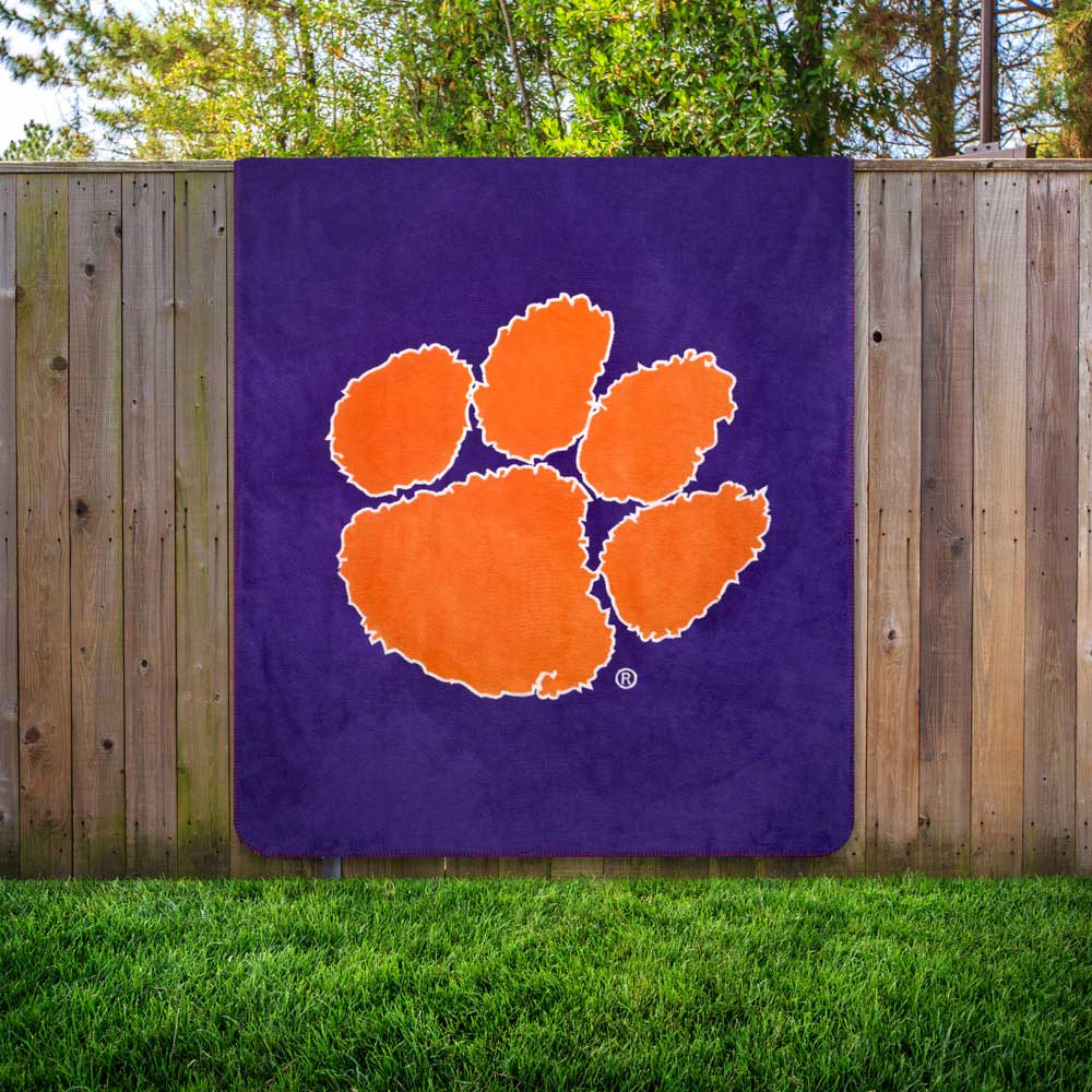 NCAA Clemson Tigers Silver Knit Throw Blanket 60x72 Inches