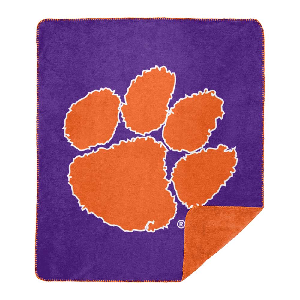 NCAA Clemson Tigers Silver Knit Throw Blanket 60x72 Inches