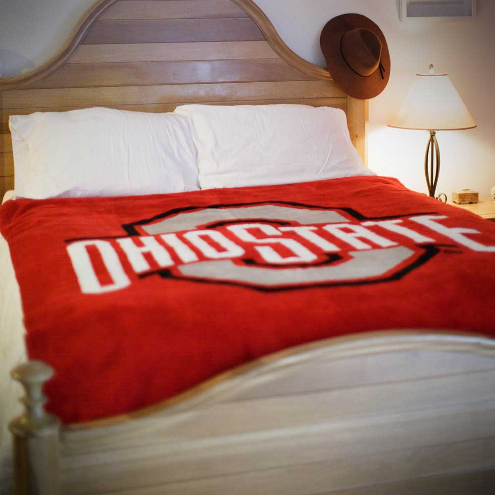 NCAA Ohio State Buckeyes Silver Knit Throw Blanket 60x72 Inches