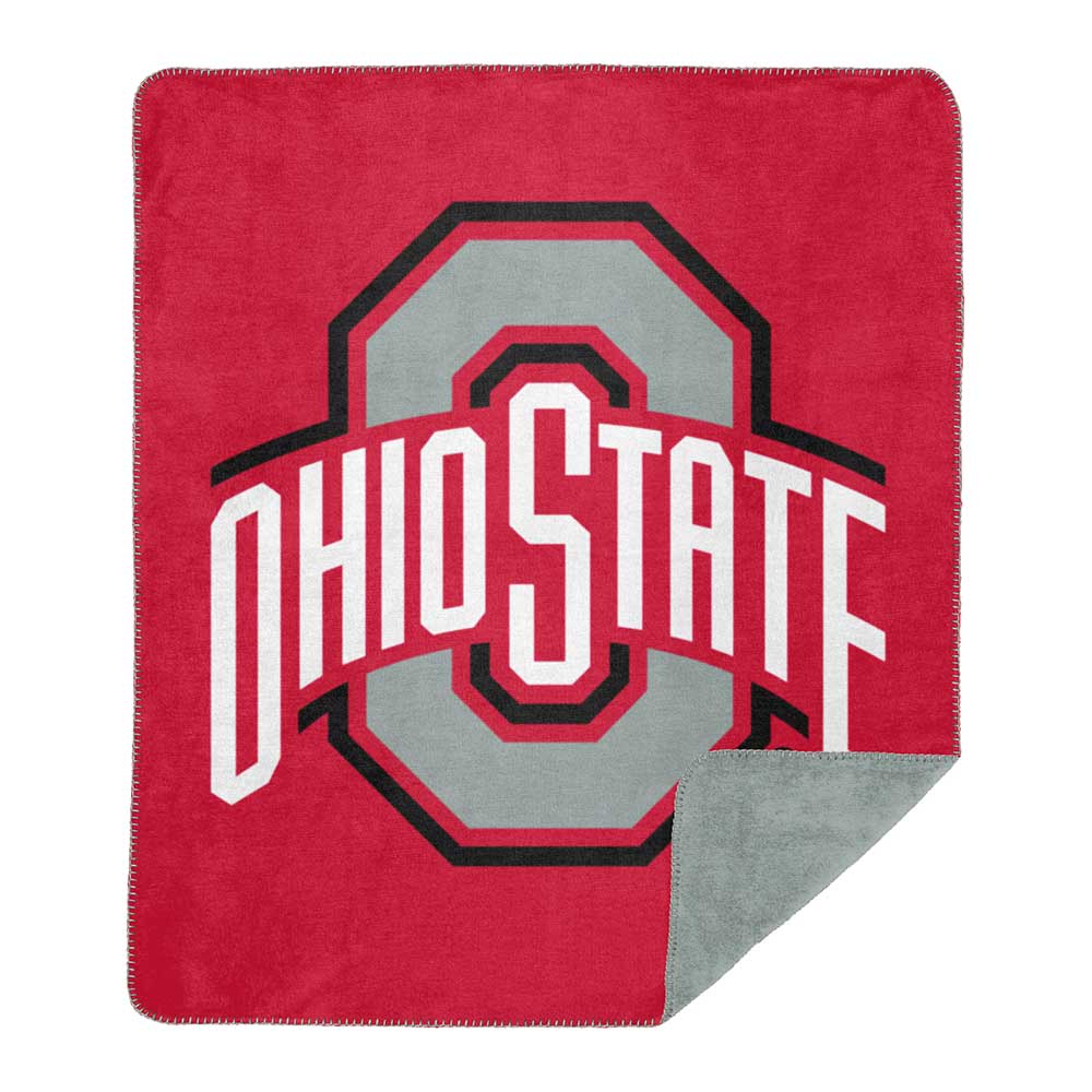 NCAA Ohio State Buckeyes Silver Knit Throw Blanket 60x72 Inches