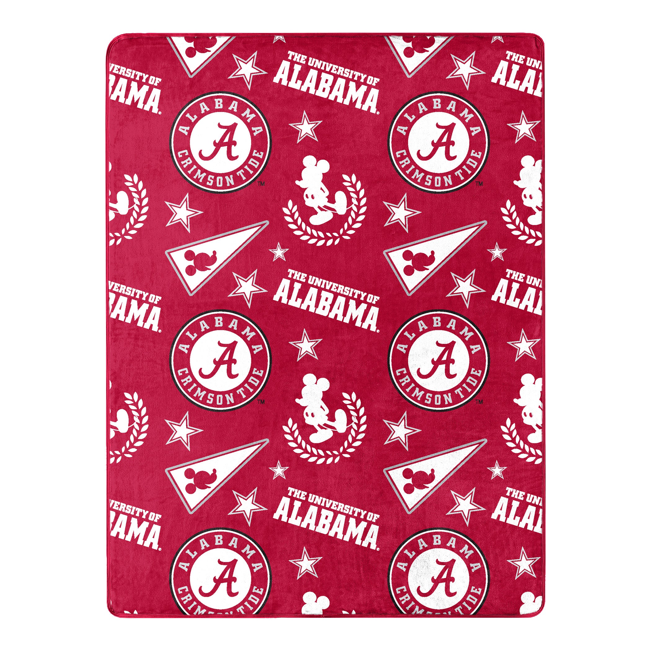 NCAA Alabama Crimson Tide Pennant Mickey Hugger Pillow & Silk Touch Throw Set