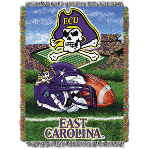 NCAA East Carolina Pirates Homefield Advantage Woven Tapestry Throw Blanket 48x60 Inches