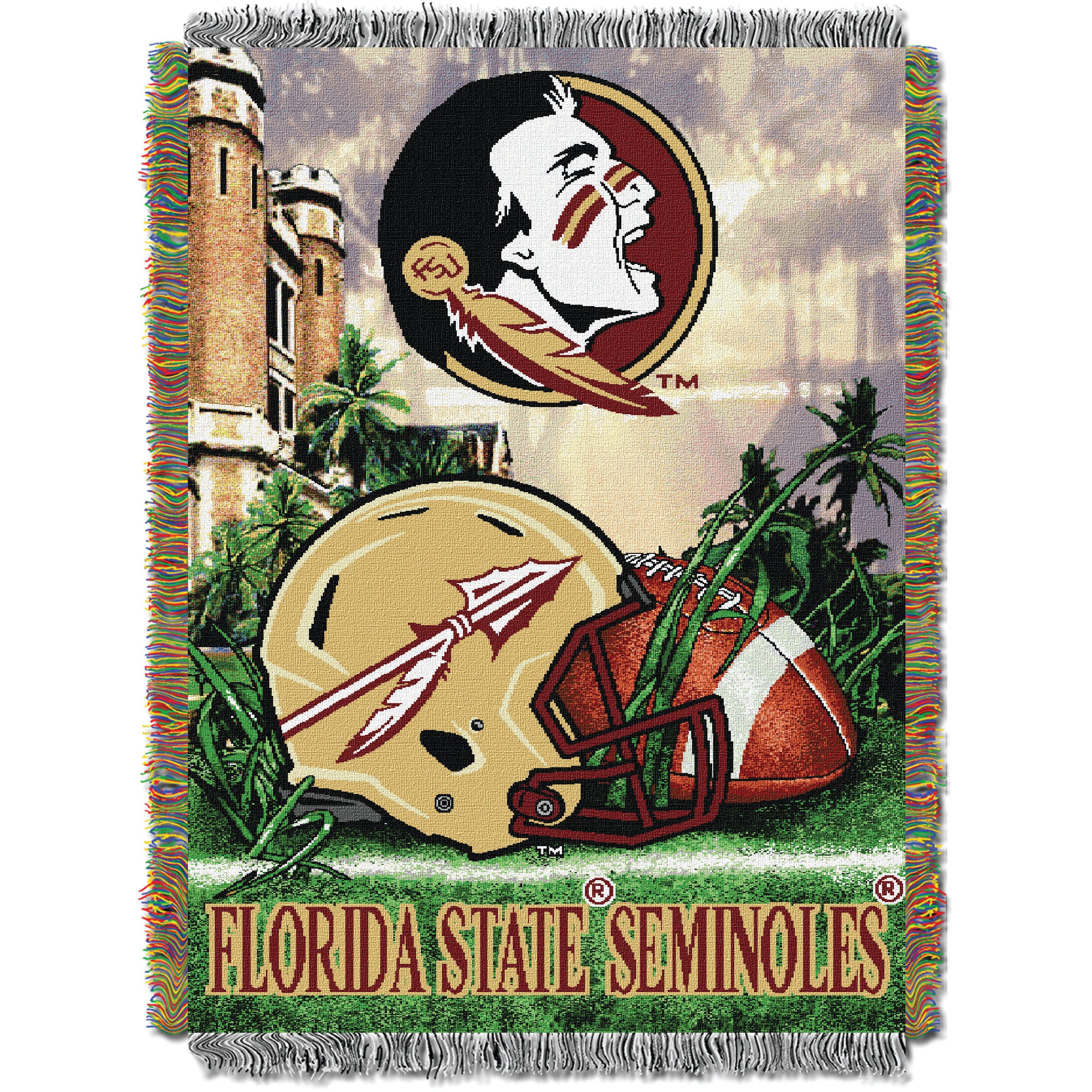 Vintage Florida State Seminoles Woven Tapestry Throw buy Blanket