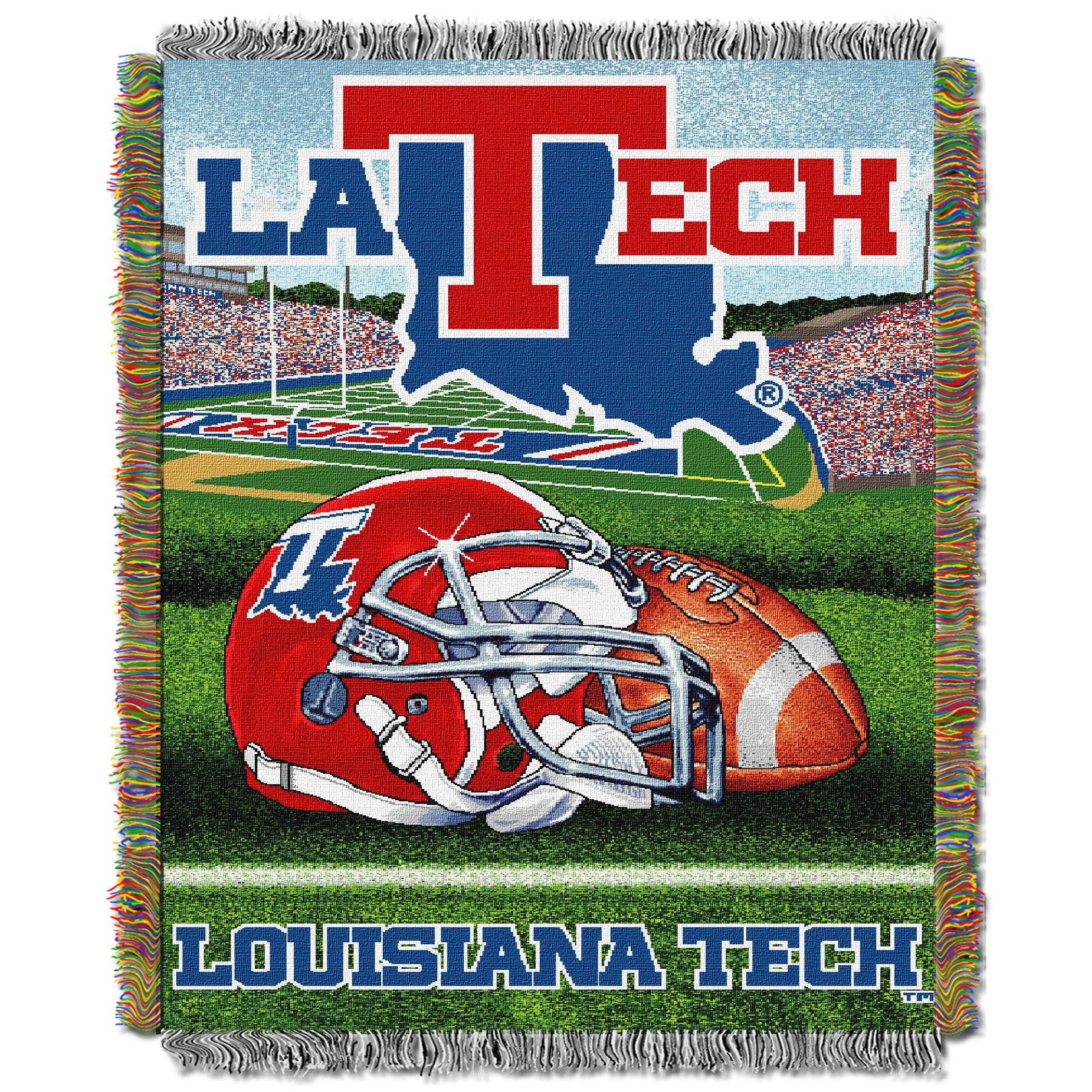 NCAA Louisiana Tech Homefield Advantage Woven Tapestry Throw Blanket 48x60 Inches