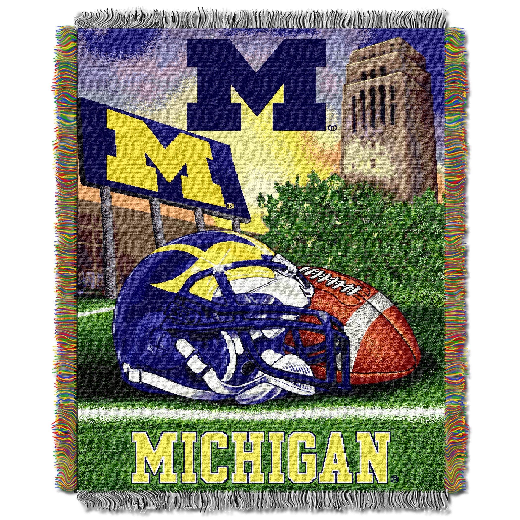 NCAA Michigan Wolverines Homefield Advantage Woven Tapestry Throw Blanket 48x60 Inches